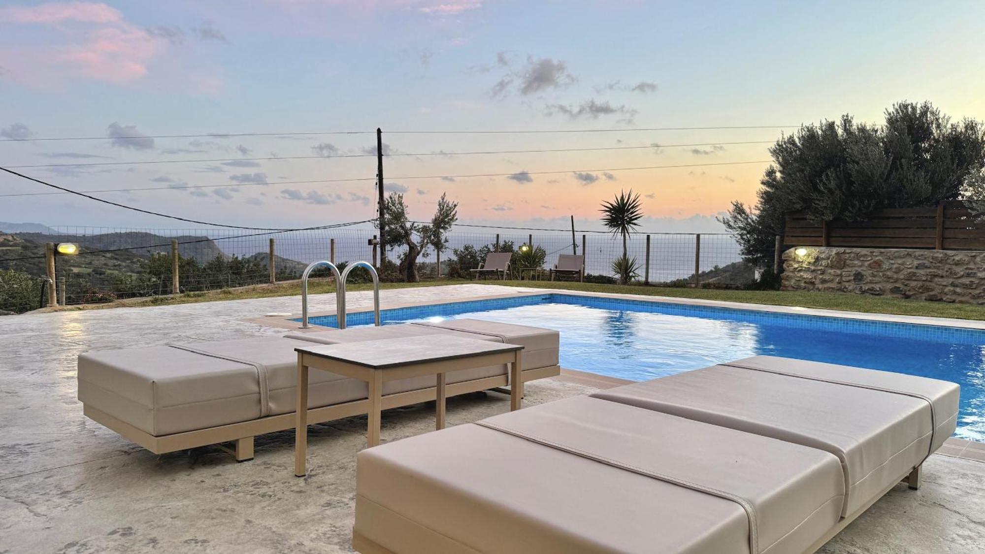 Villa Michael Triopetra Private Villa, Private Swimming Pool, Garden, Panoramic Sunset エクステリア 写真