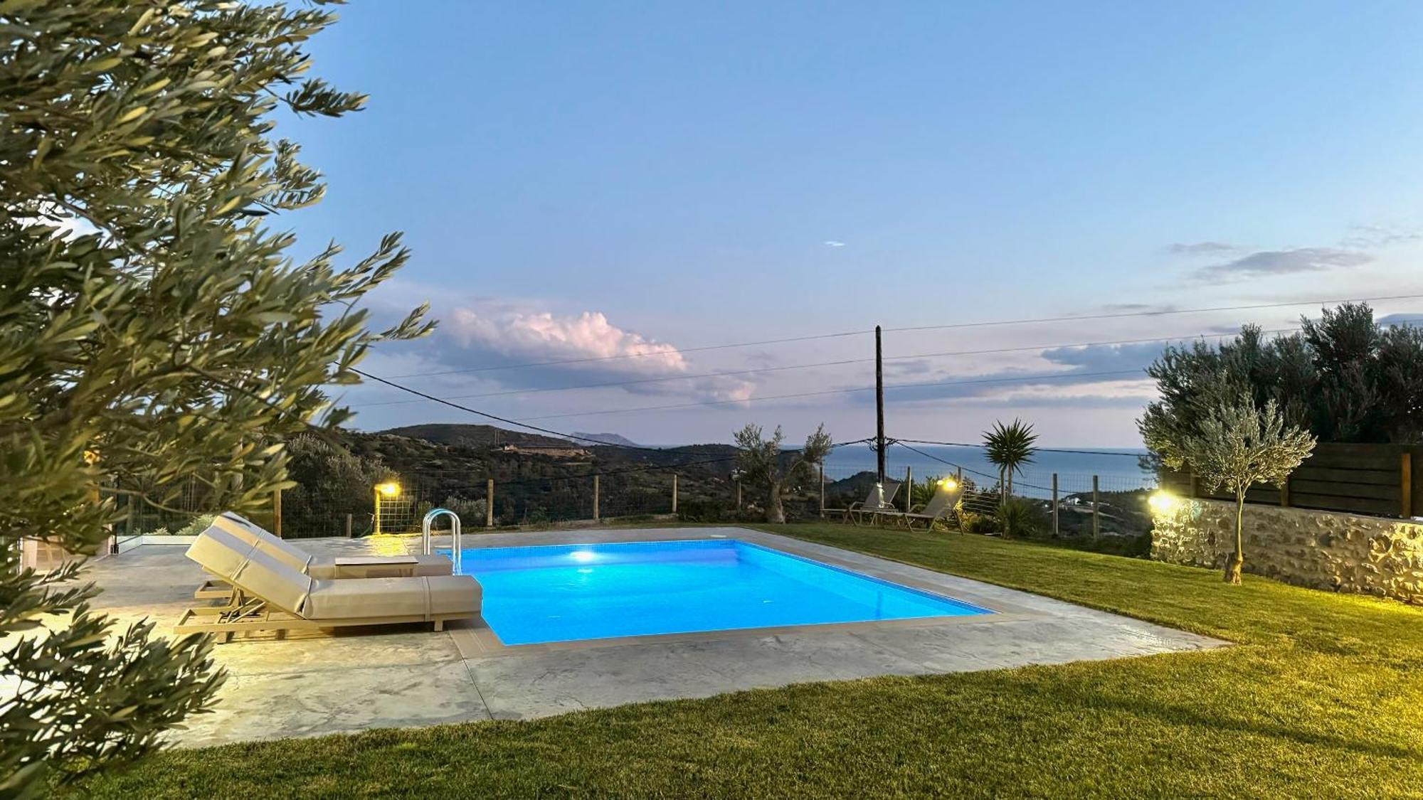Villa Michael Triopetra Private Villa, Private Swimming Pool, Garden, Panoramic Sunset エクステリア 写真